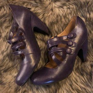 Stylish Purple Chunky Heel Mary Janes